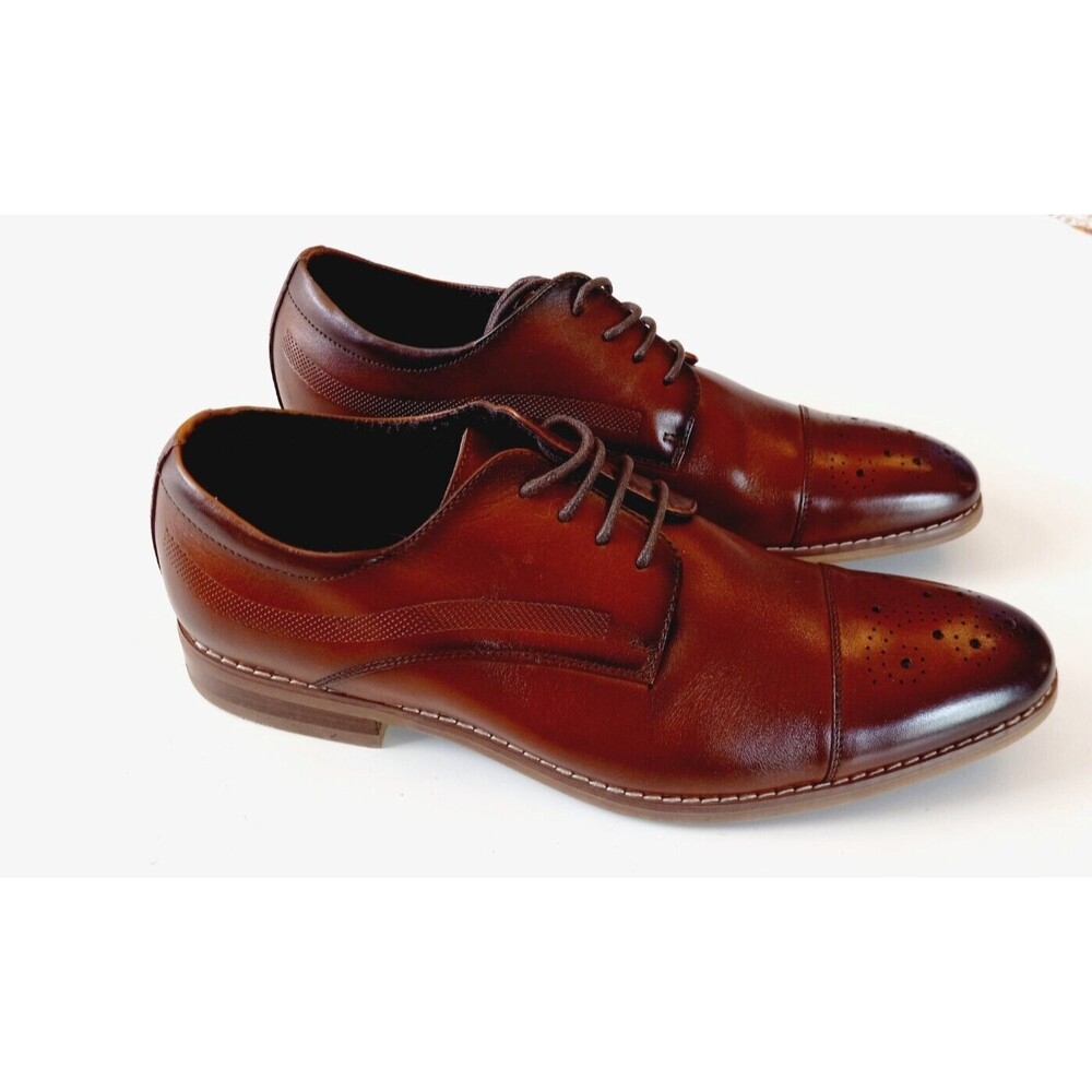 Carlo Morandi  900D70  Brown Leather Wing Tip Dress Shoes Size 9D NEW IN BOX